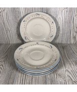 5 Vintage Brick Oven Aunt Rhody Blue Goose Saucers Excellent Condition - $448.97 MXN