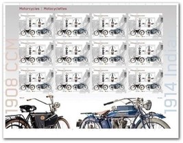 Stamps Canada Motorcycles Indian 1914 CCM 1908 Uncut Press Sheet June 5 ... - $49.49