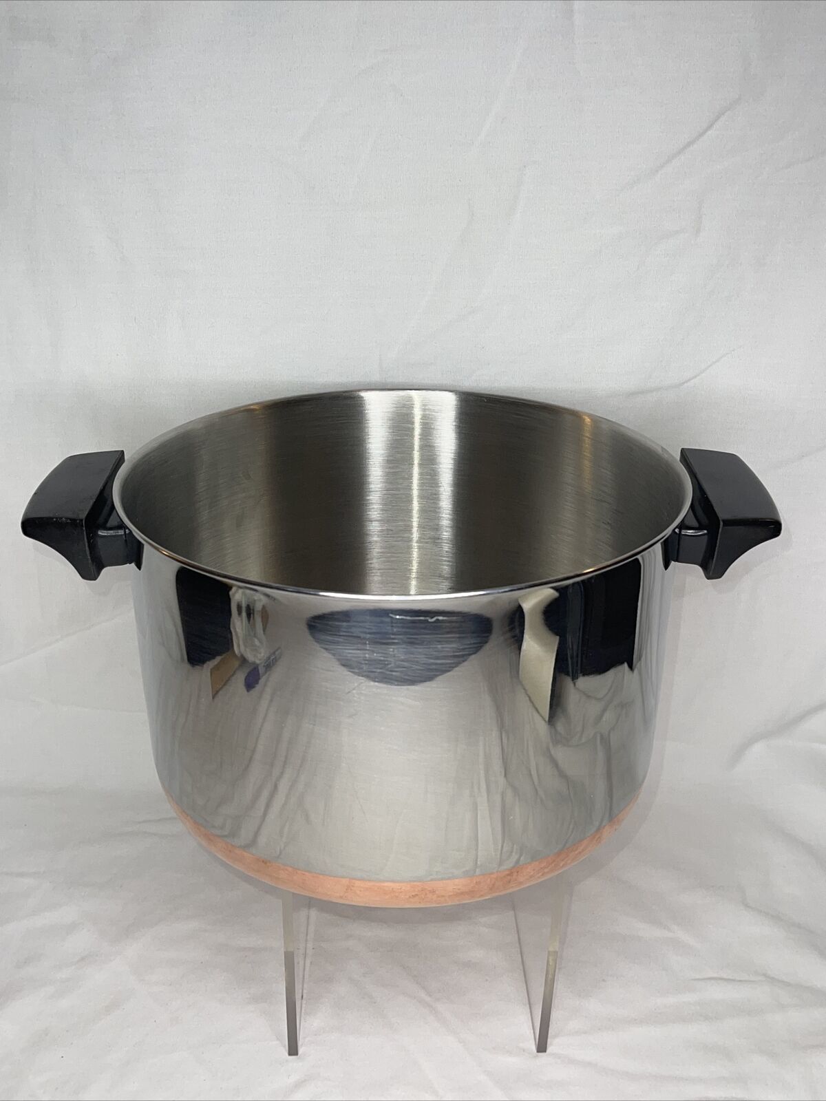 Revere Ware 1801 Stainless Steal Copper Clad 6Qt. 5.7L StockPot Indonesia-No Lid - £24.74 GBP