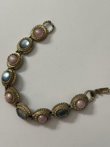 Vintage SARAH COVENTRY 1962 “Pastel Reflections” Pink and Blue Cabochon Bracelet - £11.65 GBP