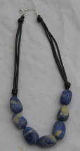 Vintage Sodalite Sterling Silver Necklace Beads Denim Blue 18&quot;- Show Origina... - £60.32 GBP