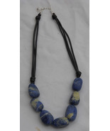 VINTAGE SODALITE STERLING silver NECKLACE BEADS  DENIM BLUE 18&quot;-
show or... - £60.32 GBP