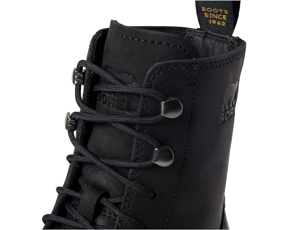 Sorel Hi-Line Zum Schnüren Damen Kampfstiefel Schwarz Jet Größe 9 Oder 10 Neu Item image 5