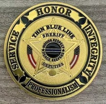 Sheriff Deputies Thin Blue Line Oath Of Honor Challenge Coin - $10.88