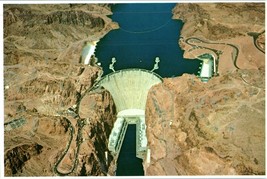 Aerial View Postcard Hoover Dam Boulder City Nevada - £4.69 GBP
