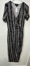 Lane Bryant Black White Striped Crossover Side Drawstring Maxi Dress Size 10/12 - $39.99