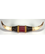 Vtg STEER HORNS MOUNTED 21.25” Western Bull Cow Man Cave Cowboy-Made in ... - €107,03 EUR