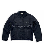 Madewell Mens L Black Wash Sherpa Denim Jean Trucker Quilted Sleeve Jacket - $71.25