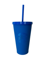 STARBUCKS Grande Soft Touch Matte Cobalt Blue 16 oz. Cold Cup Tumbler w/... - $19.79