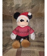 Mickey Mouse Disney Collection Plush 14&quot; Christmas Sweater Hat Stuffed A... - $25.74