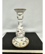 Antique Dresden Richard Klemm Tall Candlestick Multi Color Florals Gold RK - $17.77