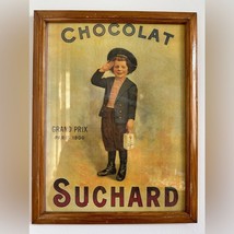 Vintage French framed posted CHOCOLAT SUCHARD GRAND PRIX PARIS 1900 chil... - $1,011.91 MXN