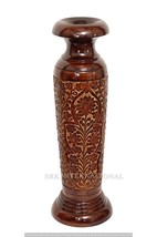 ARTIFACTS&#39;OCEAN Antique Kashmiri Carving Flower Vase  Wood Pot  Natural Brown - £199.36 GBP