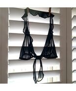Fredericks Of Hollywood Black Sheer Tie Bra Top Festival Xs Extra Small ... - $530.18 MXN