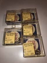 Wright &amp; Mcgill Gold Size 6 Eagle Claw Fishing Hooks With 5 Plastic Boxe... - $23.08
