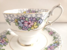 Royal Albert Bone China Teacup Saucer Crown China Pattern # 2132 Circa 1935 - £20.15 GBP