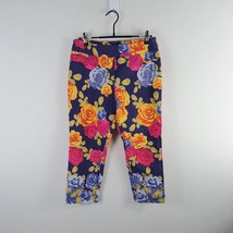 Soft Surroundings Superla Size MP Floral Stretch Pull On Ankle Pants - £23.81 GBP