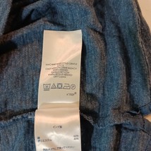 Chaps T-Shirt Men's Size Medium Long Sleeve Henley 3-Button Blue Cotton Blend image 5