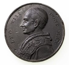 Medalla Del Papa León XIII De La Ciudad Del Vaticano 38.5mm De Ancho - $70.26