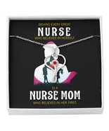 Behind Every Mom Nurse Heart Scope Necklace Red Swarovski Crystal Adjustable Ch - $37.99 - $47.49