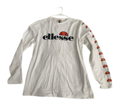 ELLESSE Long Sleeve T shirt  White Blue Mens XL Spellout Read - $530.70 MXN