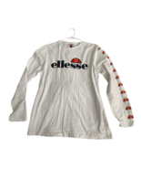 ELLESSE Long Sleeve T shirt  White Blue Mens XL Spellout Read - $520.92 MXN