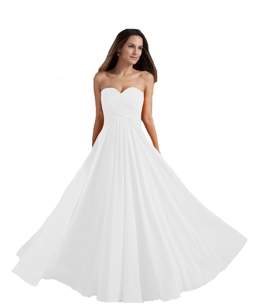 Kivary Women's Criss Cross Long Simple Dresses White US 22W