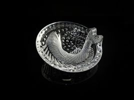 Lalique  Koi Fish Crystal  Ashtray  Signed Authentic 6" Diameter image 11