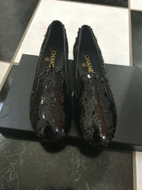 NIB 100% AUTH CHANEL 15P Black Sequin CC Logo Flat Loafers Sz 36 $1225 - £465.32 GBP