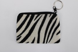 Kids Fabric Coin Purse with Keychain Ring Zebra Print Design Animal Fash... - $1.99