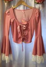 Sugar Thrillz Mauve Pink Velvet Crop Princess Corset Top Size M NWT - $45.00