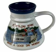 Vintage Bad Day Fishing Beats Good Day Working Mug 16 oz Vintage Gone Fi... - £12.46 GBP