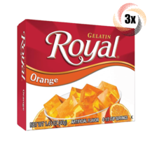 3x Packs Royal Orange Flavor Fat Free Gelatin | 4 Servings Per Pack | 1.4oz - $11.86