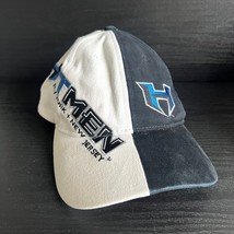 Vintage XFL Hitmen Spellout Split Dad Cap Strapback Hat Blue White Football - $12.82
