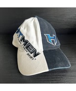 Vintage XFL Hitmen Spellout Split Dad Cap Strapback Hat Blue White Football - $12.82