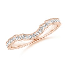 ANGARA Lab-Grown Ct 0.14 Diamond Contour Wedding Ring with Milgrain in 1... - $602.10