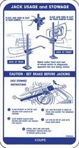 OER Inner Trunk Lid Spare Jacking Instructions Decal 1967 Pontiac Firebi... - $14.98