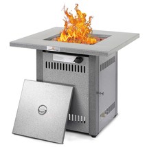 50K BTU Propane Fire Pit Table w/ Lid &amp; Lava Rock - $286.99