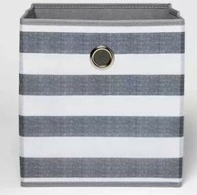 Room Essentials™ ~ 11&quot; Polyester Cube Storage Bin ~ Gray &amp; White Stripe ... - £17.89 GBP