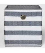 Room Essentials™ ~ 11&quot; Polyester Cube Storage Bin ~ Gray &amp; White Stripe ... - $22.44