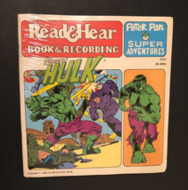 THE INCREDIBLE HULK 1982 Marvel Peter Pan Read &amp; Hear Book Recording 45 ... - $80.11