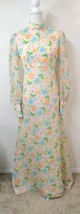 WM 6-8 (Small) Vintage Handmade 60&#39;s/ 70&#39;s  Flower Child Hippie Apron Maxi Dress - $77.39