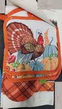 5 pc Kitchen Set: 2 Pot Holders, 2 Towels &amp; 1 Oven Mitt, TURKEY &amp; PUMPKINS, AM - £11.70 GBP