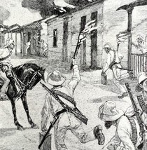 Cubans Burning Village Victorian 1898 Print Cuba&#39;s Freedom Spanish War DWU15 - £24.12 GBP