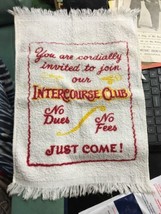 old goofy sex towel your invited to join our intercourse club no dues ju... - $29.99
