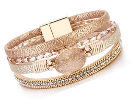 Leather Wrap Bracelet Boho Cuff Bracelets Bead - £40.34 GBP