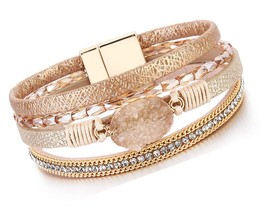 Leather Wrap Bracelet Boho Cuff Bracelets Bead - $51.49