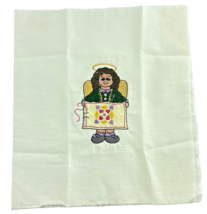 Handmade Angel Applique Embroidery Piece Sewing Theme 4 x 2 inch - $12.81