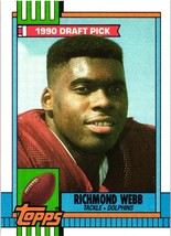 Richmond Webb Miami Dolphins 1990 Topps Draft Pick NFL Football Card 316 - £1.00 GBP