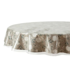Tablecloth Protector 70-Inch Round Crystal Clear Vinyl Drop Style .06mm ... - $13.58